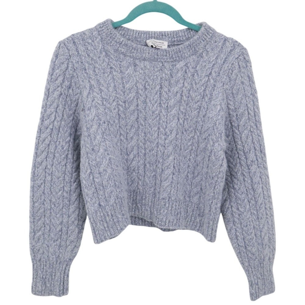 & Other Stories Heather Gray Cable Knit Sweater